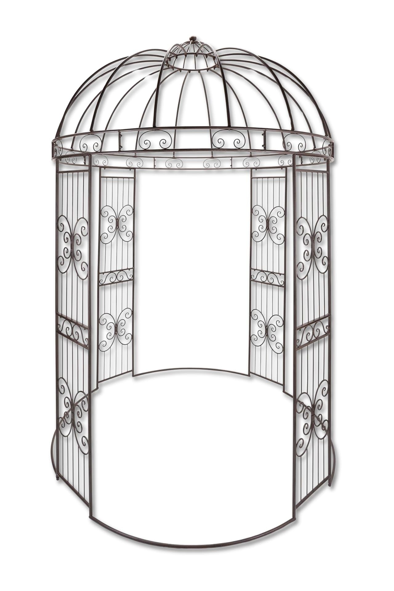 Dekoleidenschaft Tonnelle en métal « Romance » de style antique, 2 x 3 m, décoration de jardin vintage, décoration extérieure rétro, pavillon de jardin, pergola, tonnelle