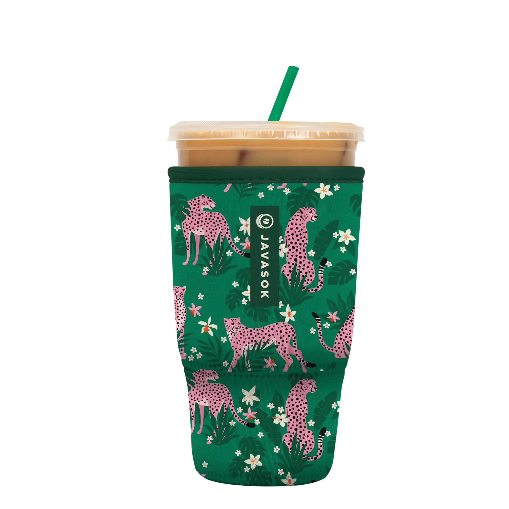 Sok It JavaSok Iced Coffee &amp; Cold Soda Insulated Neoprene Cup Sleeve (Paradise Prowl, Large: 30-32oz)