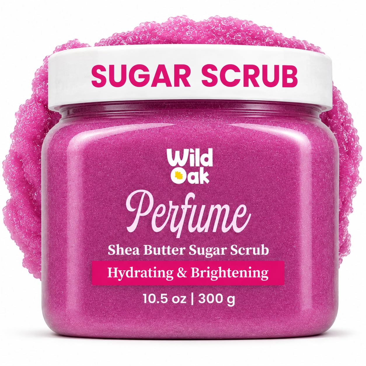 WildOak Perfume Sugar Body Scrub | 300g | Exfoliates, DeTan & Hydrates | Kojic Acid, Hyaluronic Acid, Ceramides, Collagen & Peptides | Helps Removes Tan & Smooth Rough Skin | Lasting Deo Fragrance