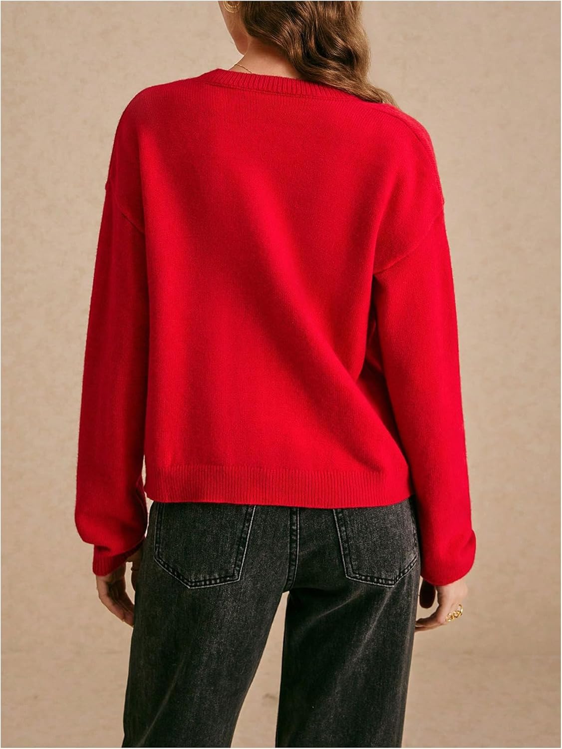 Verdusa Women's Tie Neck Button Up Cardigan Cozy Sweater Fall Knit Outerwear - Image 2