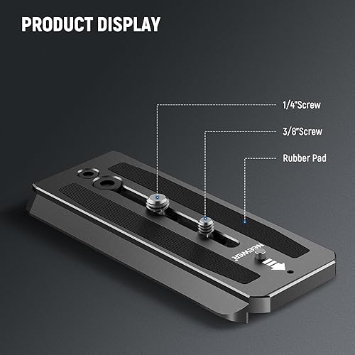 Miniatura 2 de Neewer Paquete de 2 placas de liberación rápida para trípode 501PL compatibles con Manfrotto MVH500AH 502AH, placa de montaje de cámara con