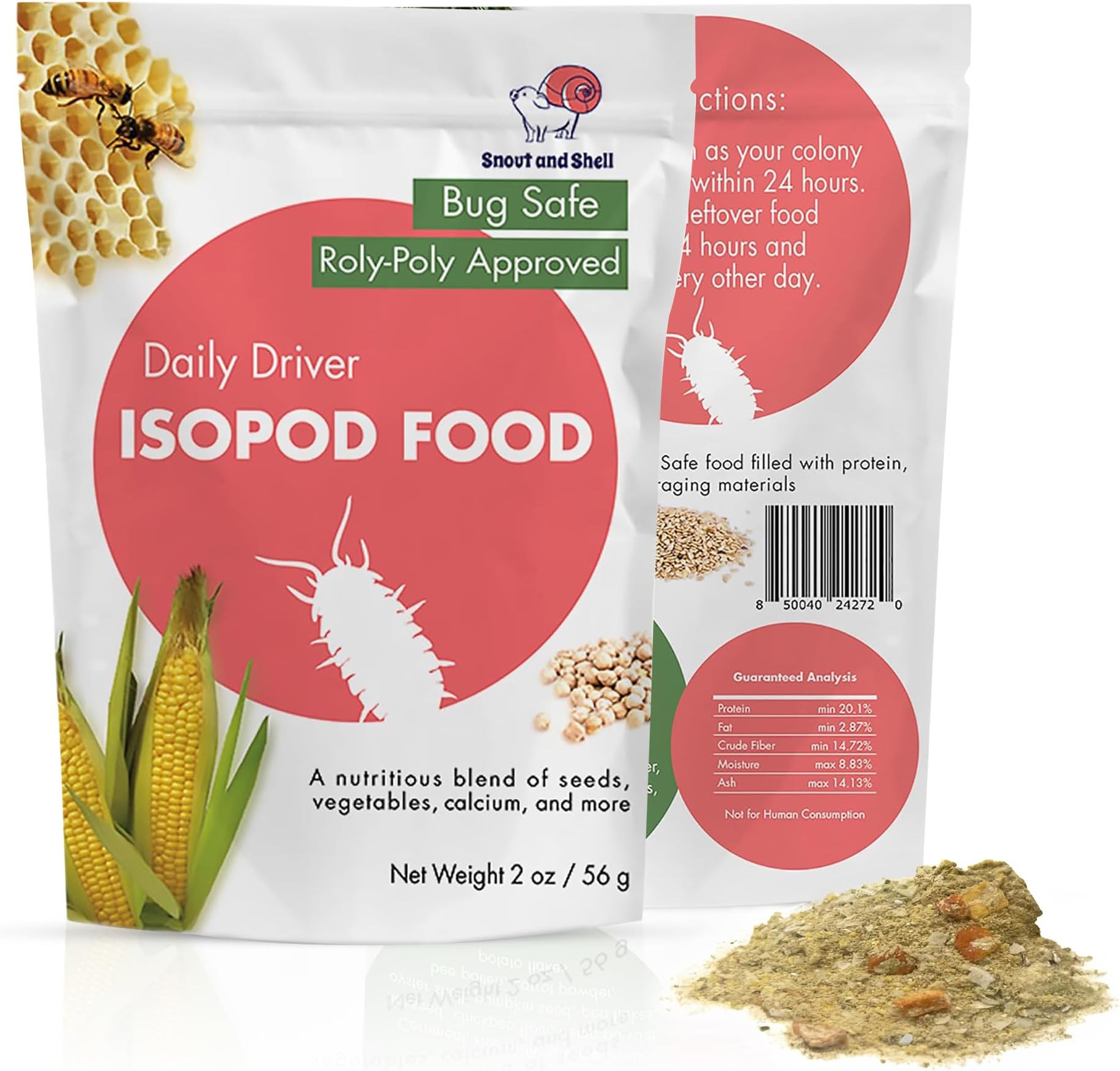 Snout and Shell Daily Driver Isopod Food – Natural Nutrition