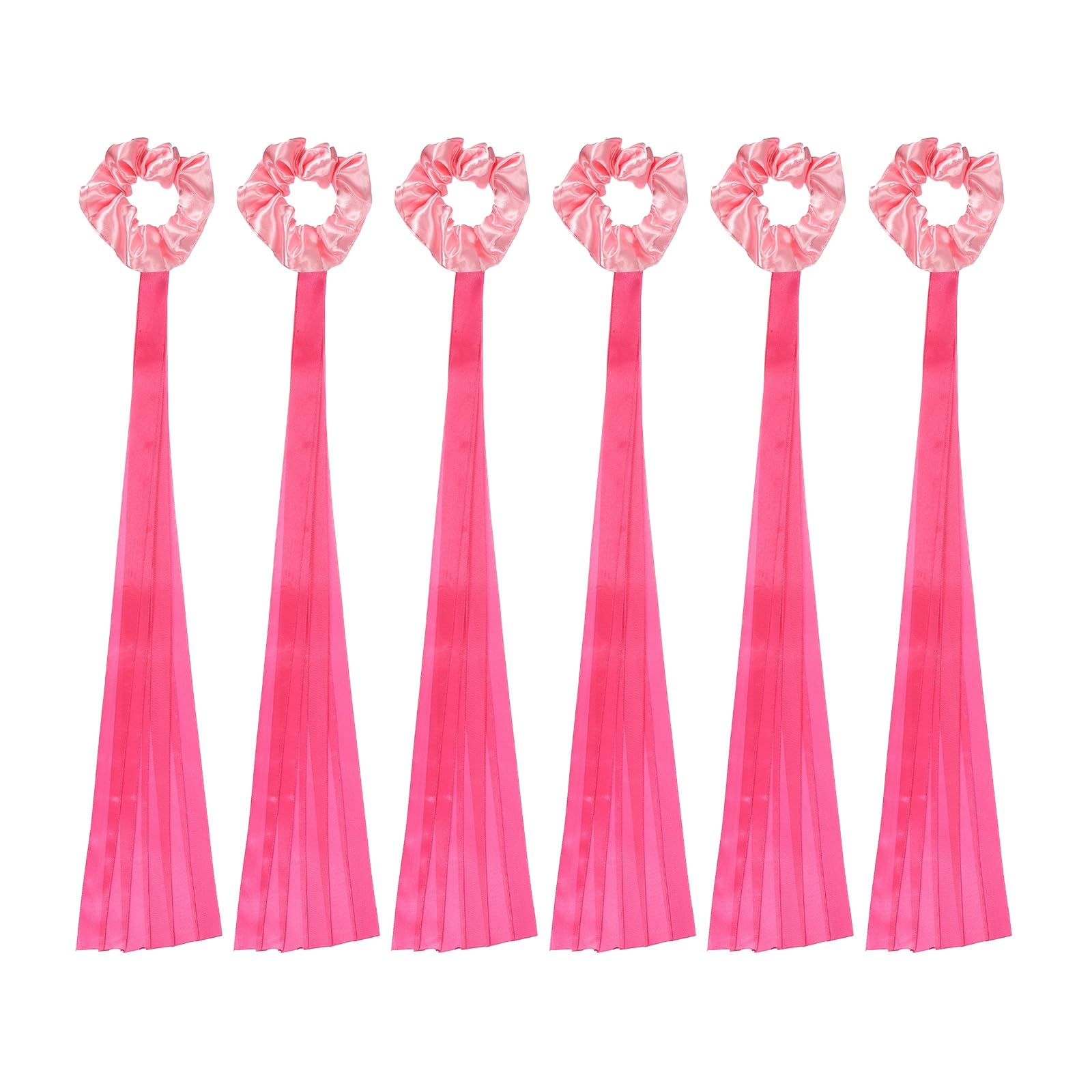 YELARXI Rainbow Dance Ribbons, Rhythm Wrist Streamers Hand Held 24 Pcs & Polyester & Pink & Rose Red - Fitting for (Christmas/Valentines/Dancing/Gymnastics/Birthday/Party)
