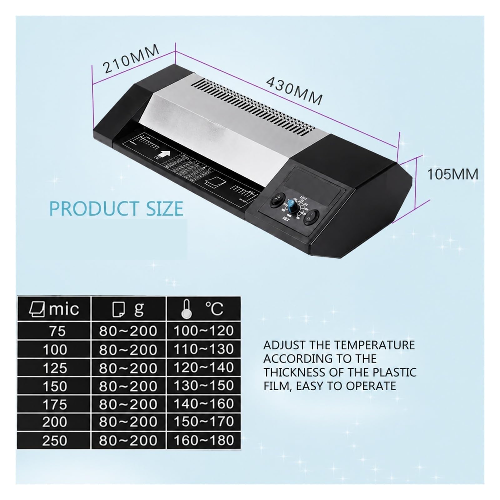 Laminator, Maszyna Do Laminowania Termicznego LM230i A4 do domu i biura | Szybkie Podgrzewanie, System 4 Rolek, 400 W, Szerokość 230 Mm, Rozgrzewanie 3–6 Minut
