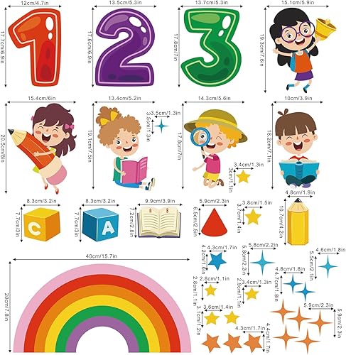 Miniatura 23 de Calcomanías de pared de libros de lectura, calcomanías de pared con cita inspiradora, arte educativo de pared y murales para habitación de niños