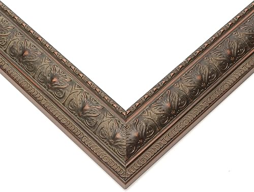 Miniatura 2 de Marco de fotos de madera real marrón ornamentado de 5 x 10 pulgadas de ancho de 1.5 pulgadas  Profundidad del marco interior de 0.5 pulgadas  Marco