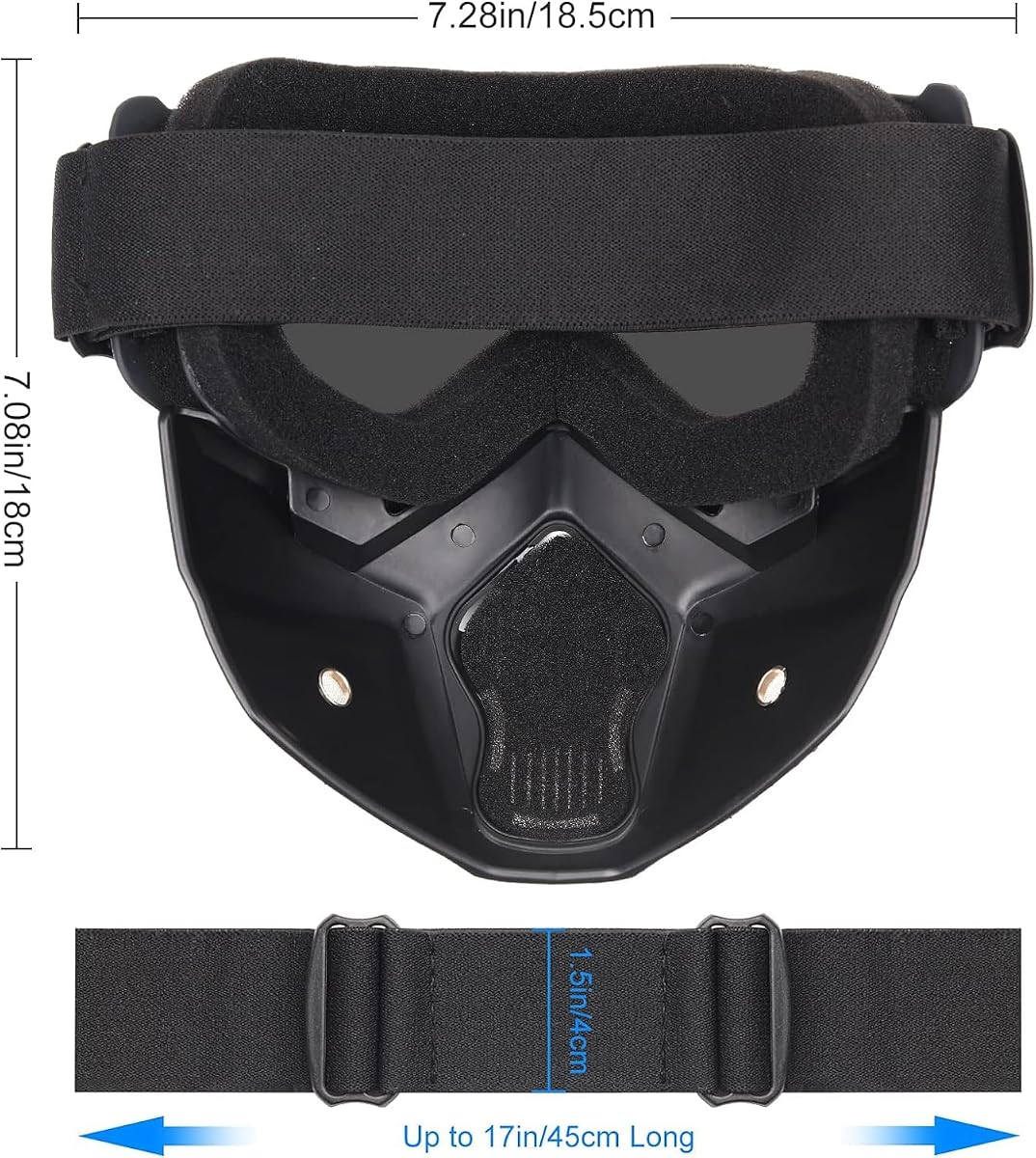 Airsoft Helmet and Face Mask, Airsoft Full Face Mask, Color Bullet PJ Quick Helmet with Detachable and Adjustable Goggles, Front NVG Bracket and Side Rails