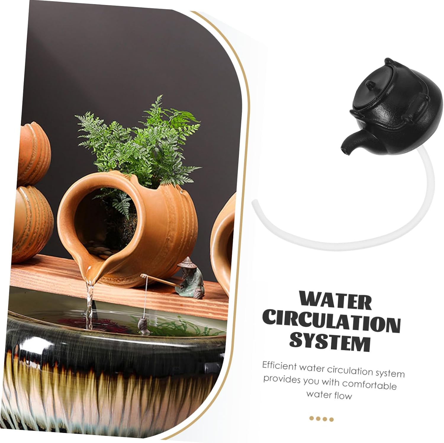 Mipcase Ceramic Waterfall Spout for Outdoor Garden Fountain Decor Replaceable Fountain Decoration for Ponds and Landscapes Sturdy Water Feature Accessory