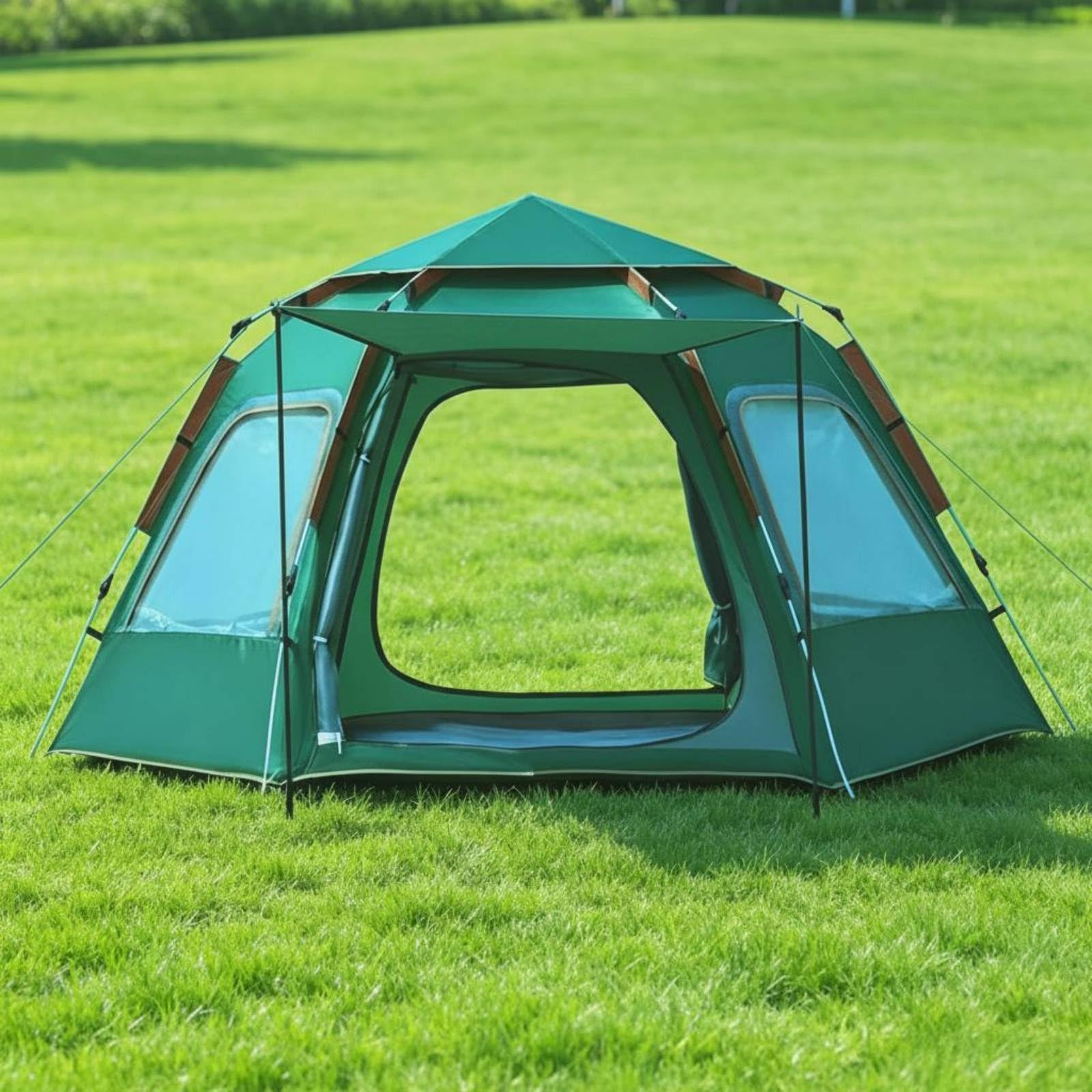 kowaku Tenda Campeggio Esagonale Tenda Outdoor Rifugio Padiglione Riparo Pieghevole Leggera 5 Kg Tessuto Oxford Antipioggia in