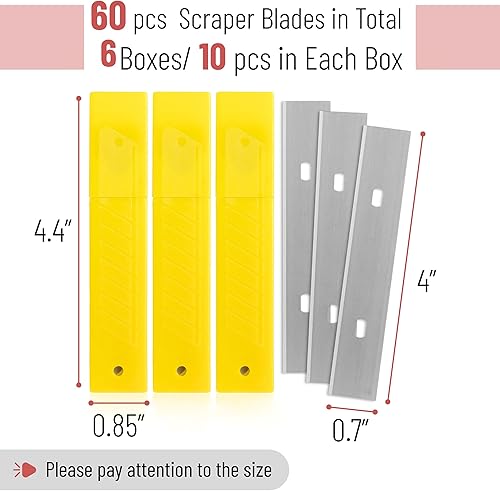 Miniatura 9 de Bates - Cuchillas rascadoras de repuesto, 4 pulgadas, 30 piezas, cuchillas rascadoras, cuchilla rasqueta de piso, cuchillas de afeitar de repuesto,