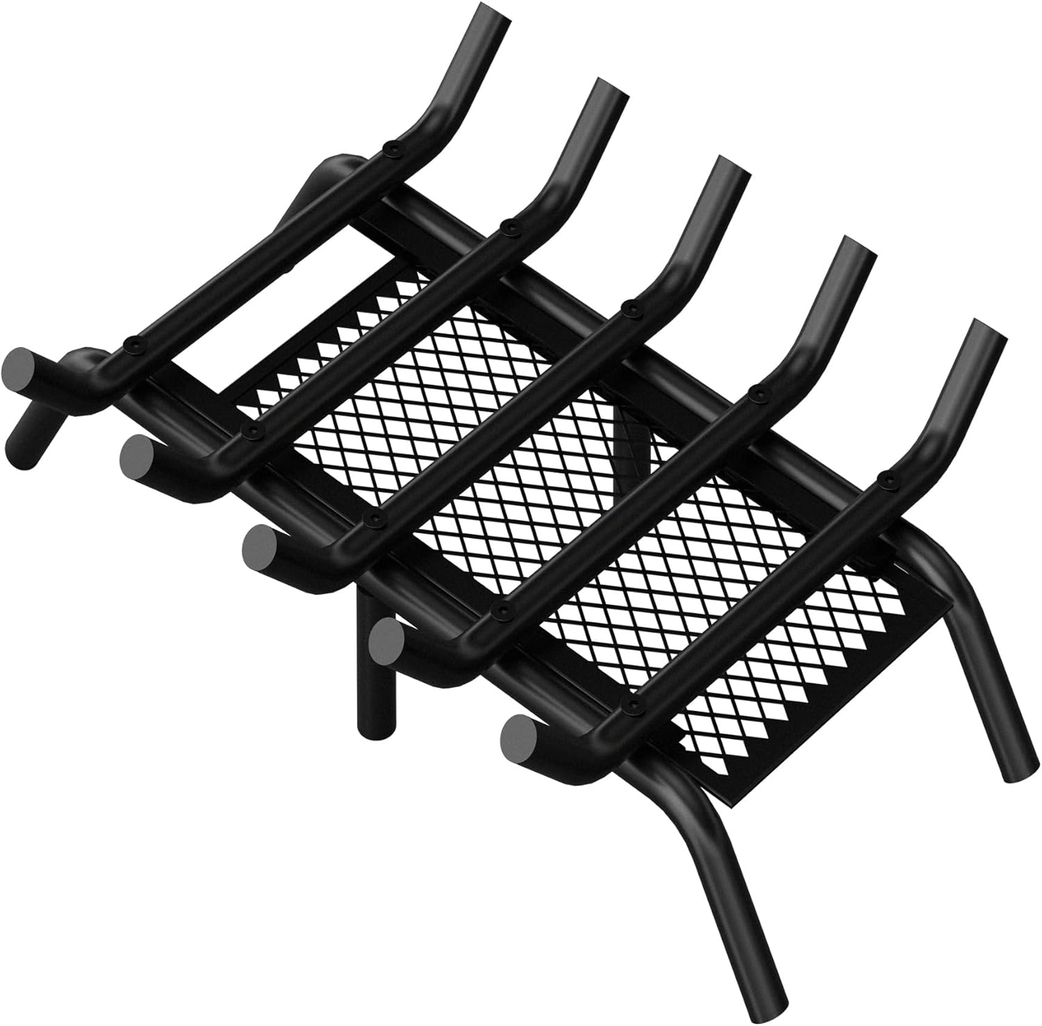 17 Inch Fireplace Grate with Removable Ember Retainer, Heavy Duty Cast Iron Fireplace Log Grate, Fire Grates for Chimney Hearth, Firewood Burning Grates, Cleaner More Efficient, Black