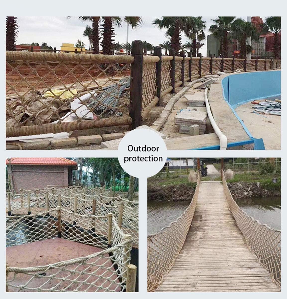 屋外クライミングフレーム幼児クライミングフレーム屋外モンキーバークライミングフレーム子供の安全、安全ネットロープ橋(4m*5m)