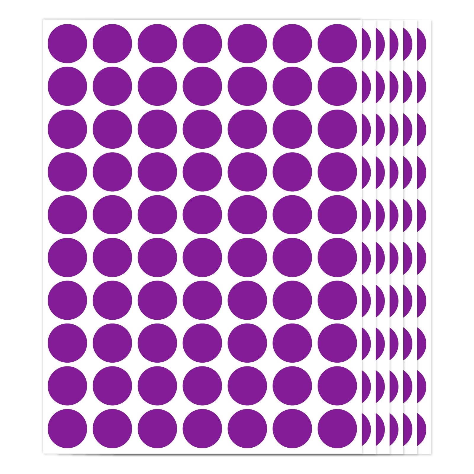 Ouzoustate 1400 PCS Purple Circle Dot Stickers 3/4" Round Color Coding Label Stickers