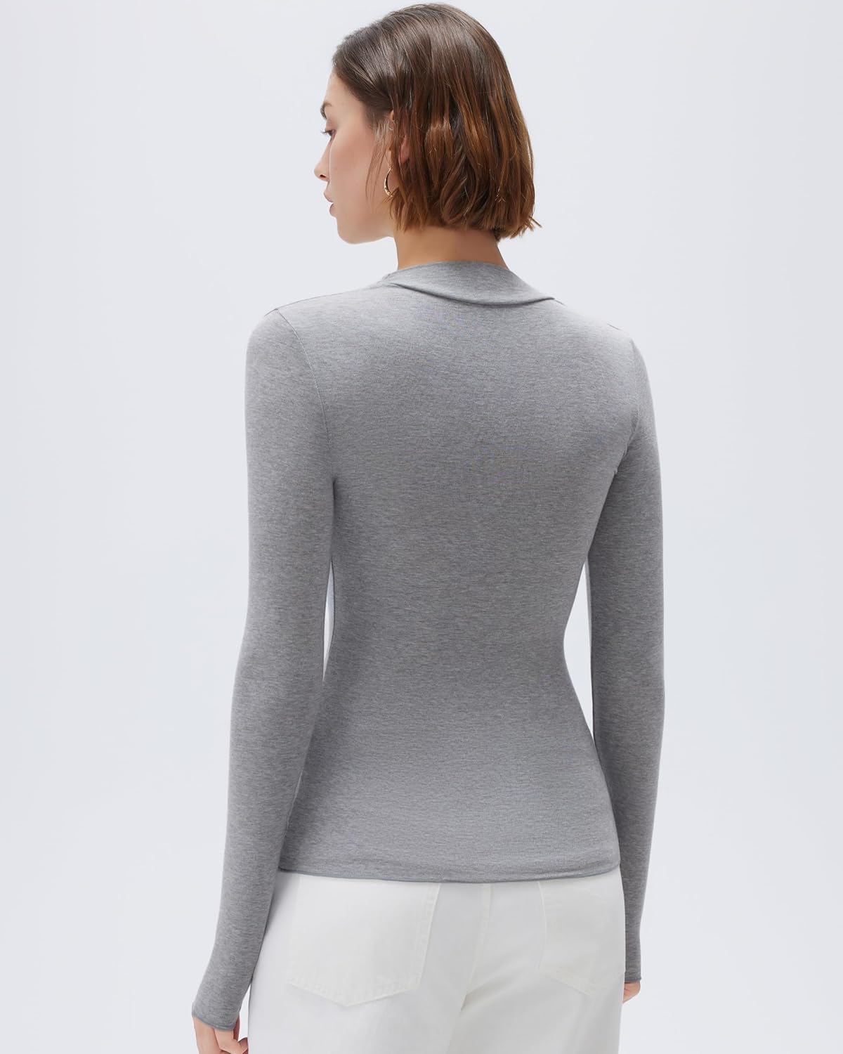 SUUKSESS Modal Cashmere Long Sleeve T Shirts for Women Ultralight Fall Fashion 2025 Trendy Asymmetric Neck Casual Tops - Image 6