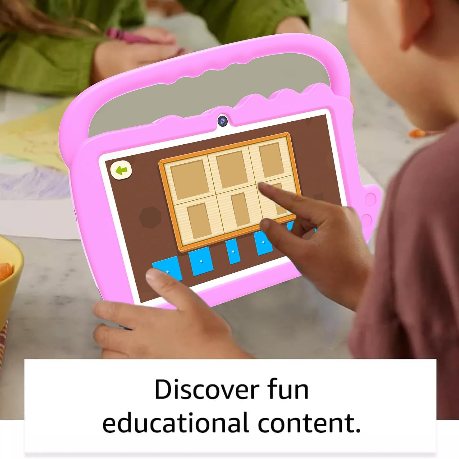 ATOZEE Kids Tablet, Android Toddler Tablet 7 inch Tableta for Kids, 4GB RAM 32GB ROM Supports 1TB Expansion, WiFi-6 Dual Camera 7" IPS Safety Eye Protection Screen Parental Control Kid Tablets (Pink)