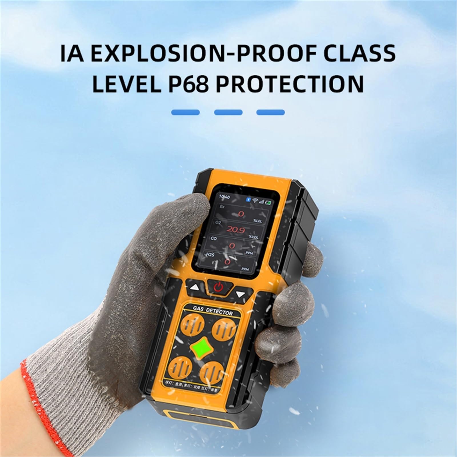 Detector de Gas for Espacios confinados, detección de Fugas en tuberías, Detector portátil de metano, Helio, nitrógeno, Co2, Co Nox(2 in 1 Gas Detector)