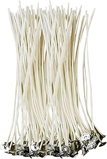 CZ Store®- Kerzendochte |50STK|10 cm Natürliche Bio-Baumwolle, vorgewachst mit Soja-Wachs - Langlebig, geruchlos, sauber - Mit PDF-Anleitung zur Kerzenherstellung