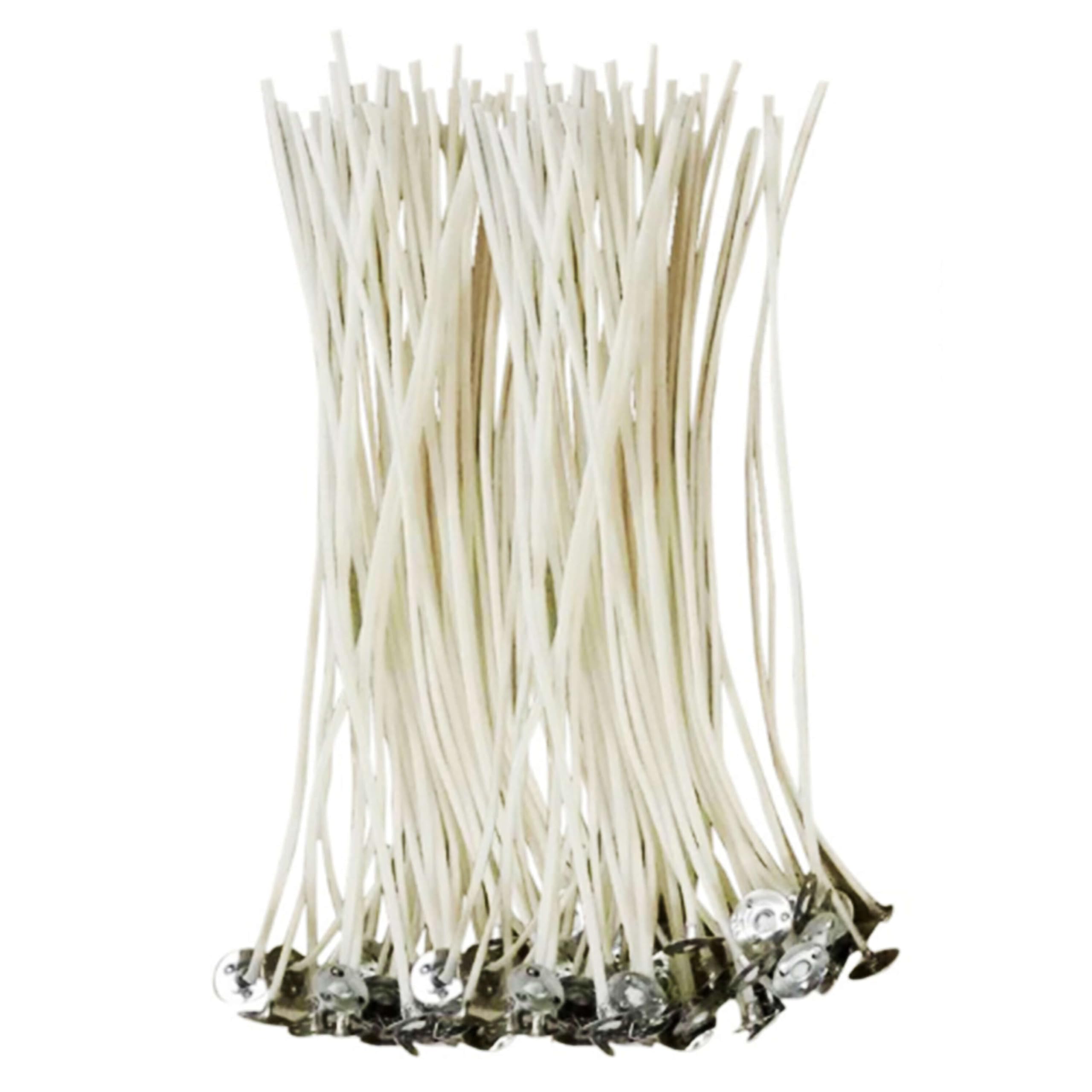 CZ Store®- Kerzendochte |50STK|10 cm Natürliche Bio-Baumwolle, vorgewachst mit Soja-Wachs - Langlebig, geruchlos, sauber - Mit PDF-Anleitung zur Kerzenherstellung