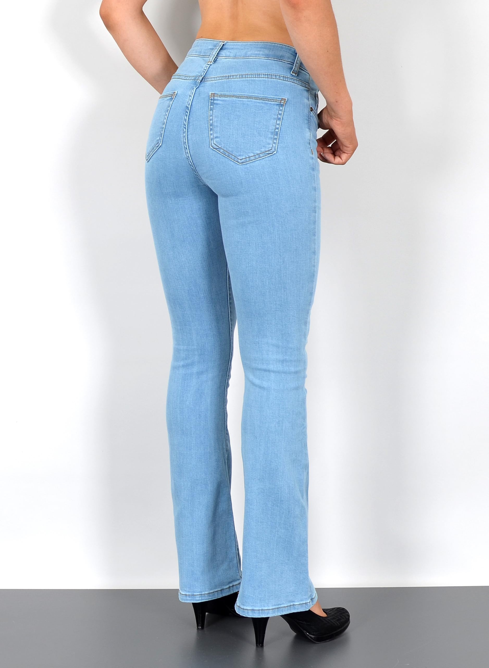 ESRA Bootcut Jeans Damen High Waist Wide Leg Jeans Damen Stretch