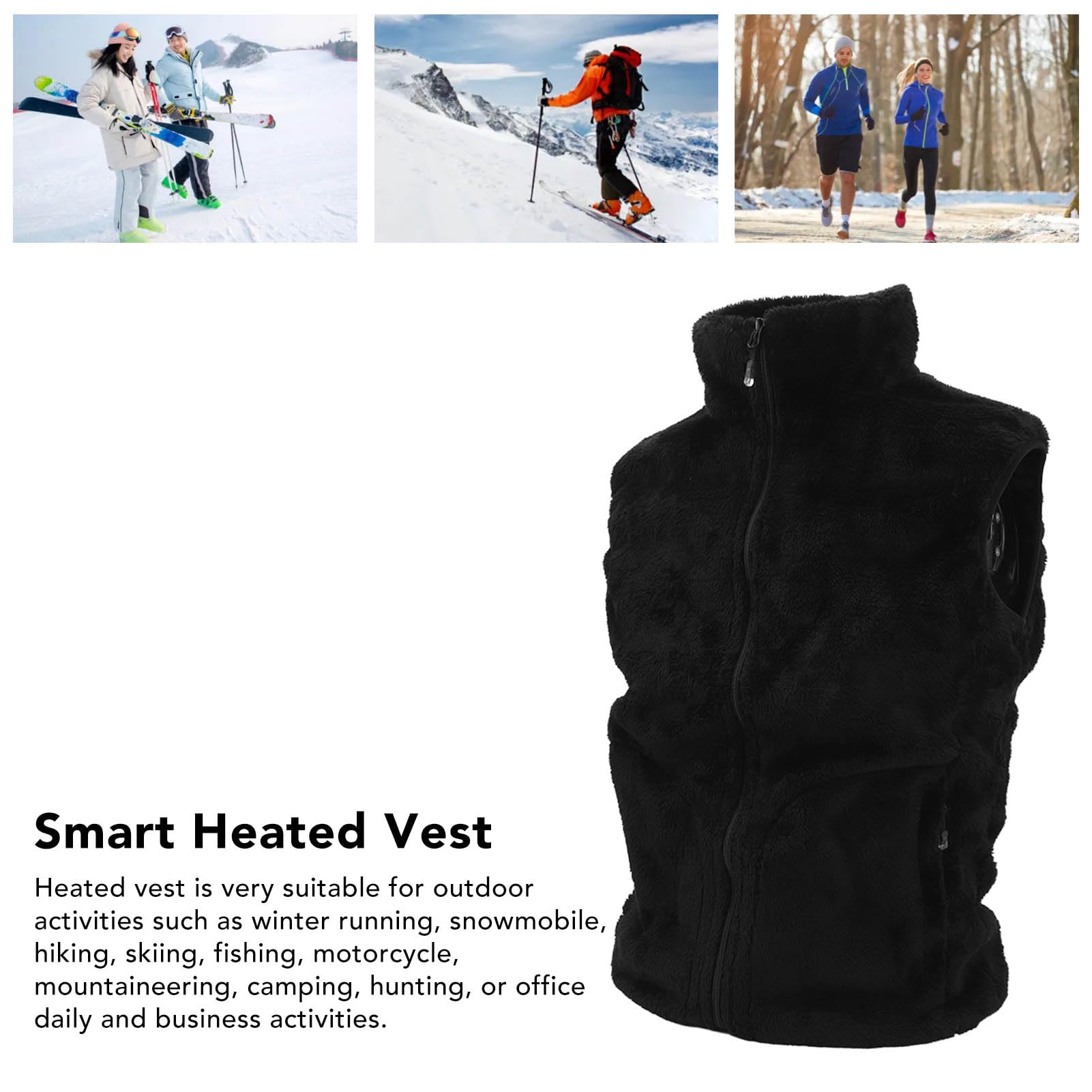 Gilet giacca riscaldata elettrica USB con 9 zone di riscaldamento Gilet riscaldato intelligente a doppio controllo per uomo donna Inverno attività all'aperto materiale in fibra di poliestere