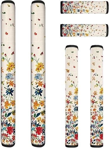 Vista 68 de Juego de 6 fundas protectoras para manijas de puerta de refrigerador con diseño de esqueleto divertido, guantes de cocina para nevera, microondas