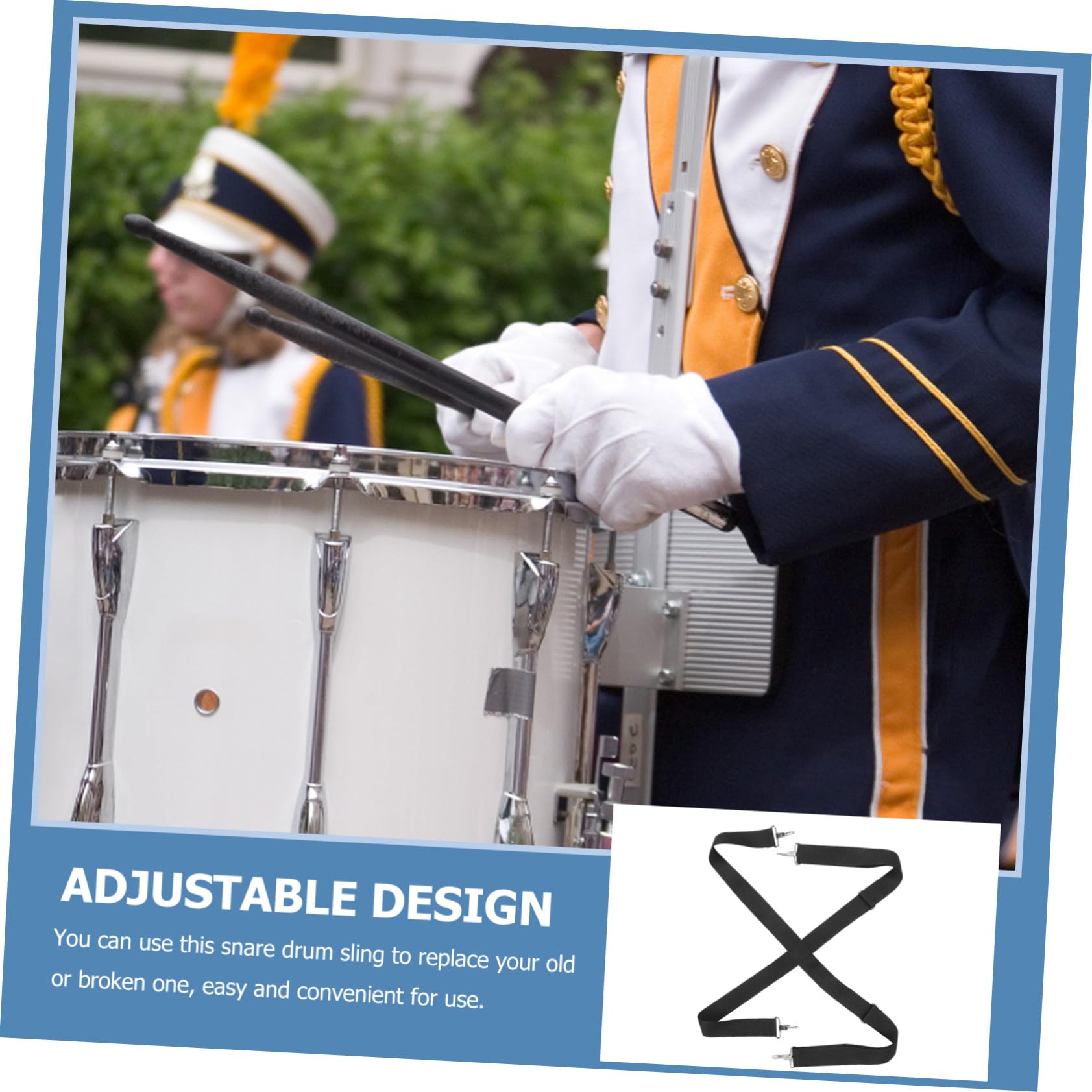 Verstellbarer Ersatz Marschtrommel Schultergurt aus Nylon mit Komfortabler Passform für Snare Drum für Parade und Performance für Alten Trommelgurt