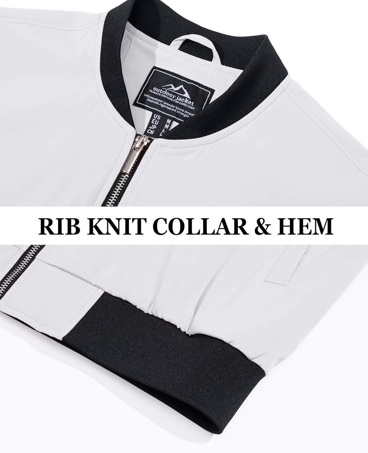 MAGCOMSEN Men's Bomber Jacket Lightweight Casual Zip Up Windbreaker Spring Fall Golf Coat with Pockets - Image 6