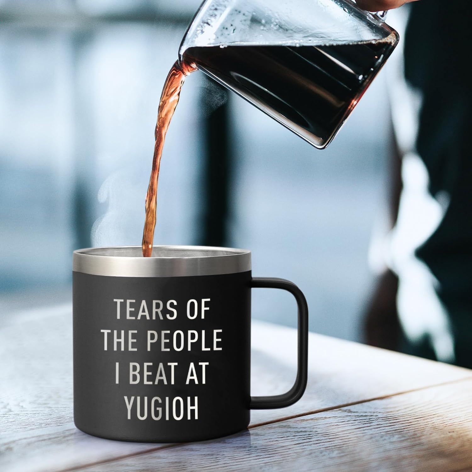 Tears Of The People I Beat At Yugioh2 Sippy Cup - Funny Tumbler 14 Oz Coffee Mug - Tumbler Gifts For Player - Unique Anniversary Tumbler - Gifts For Friend - Coworker - Gamer - Image 2