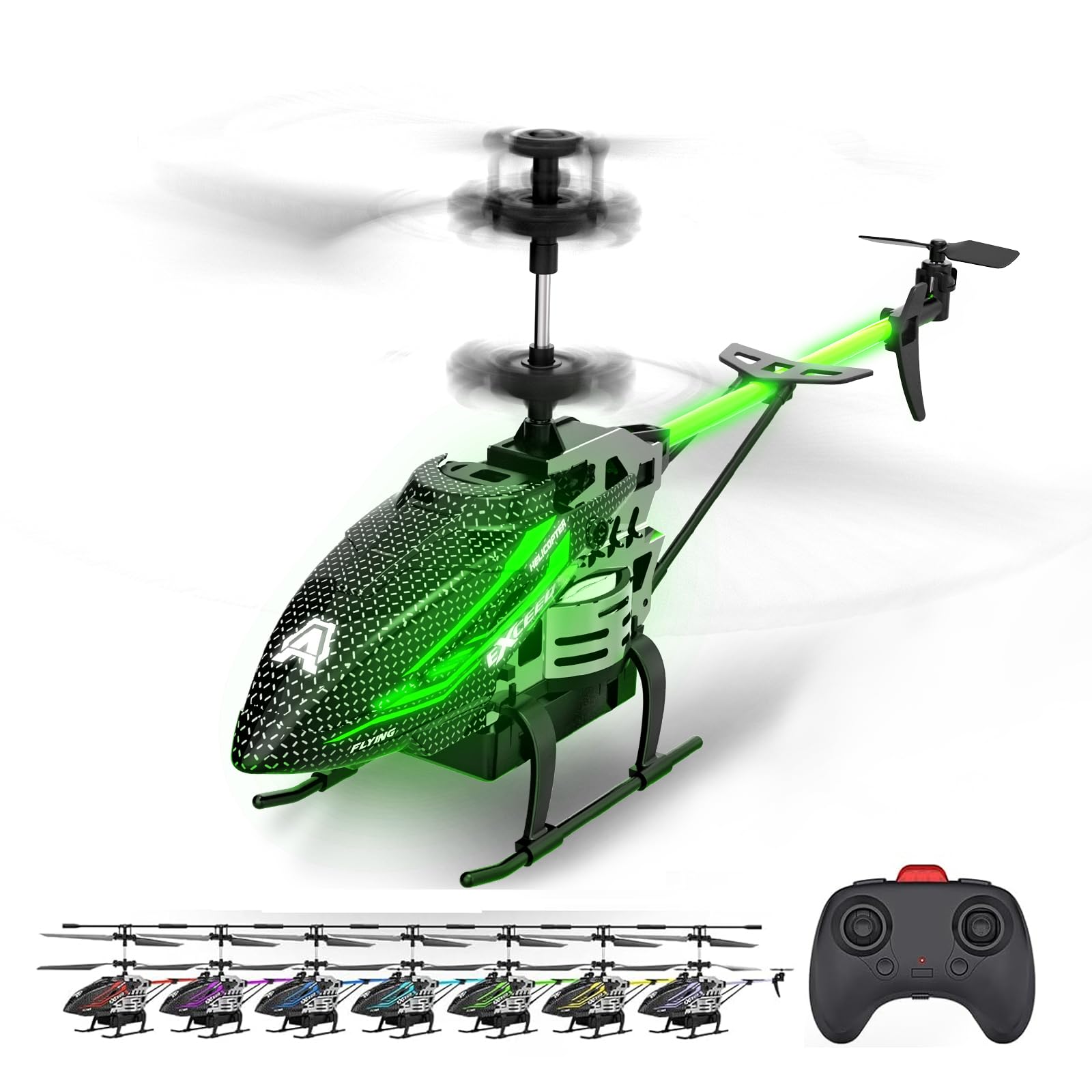 Helikopter zdalnie sterowany, 2,4 G, helikopter RC, samolot ze światłem LED, 3,5-kanałowy, żyroskopter i stała wysokość dla dzieci