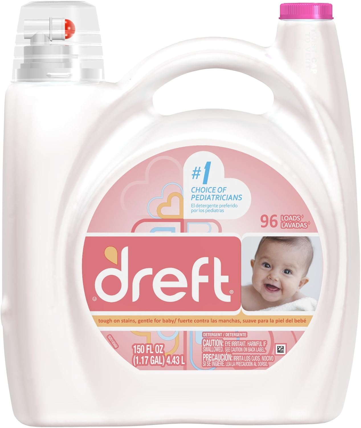 Dreft Concentrated Liquid Detergent 96 Loads 150 Fl Oz (Pack of 4) Health & Household