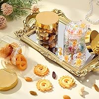 Vista 6 de Patelai - 4 piezas de recipientes de plástico transparentes, redondos, de boca ancha, a prueba de fugas, con tapas, para viajes, almacenamiento