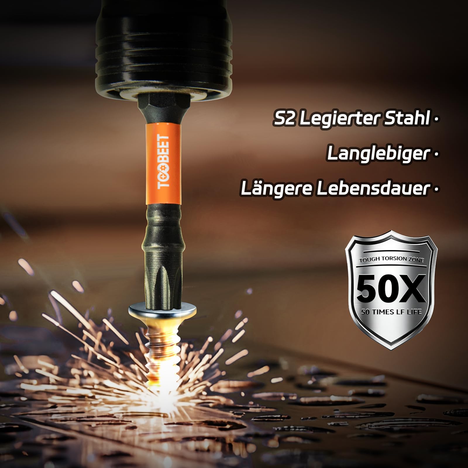 Impact Torx Schraubendreher-Bits-Set, Magnetischen S2-Stahl 25mm 91tlg. (T10/T15/T20/T25/T30) Bits-Set für Schlagwerkzeuge mit 1 langem Bithalter (60 mm) inkl. robuster Aufbewah Ungsbox
