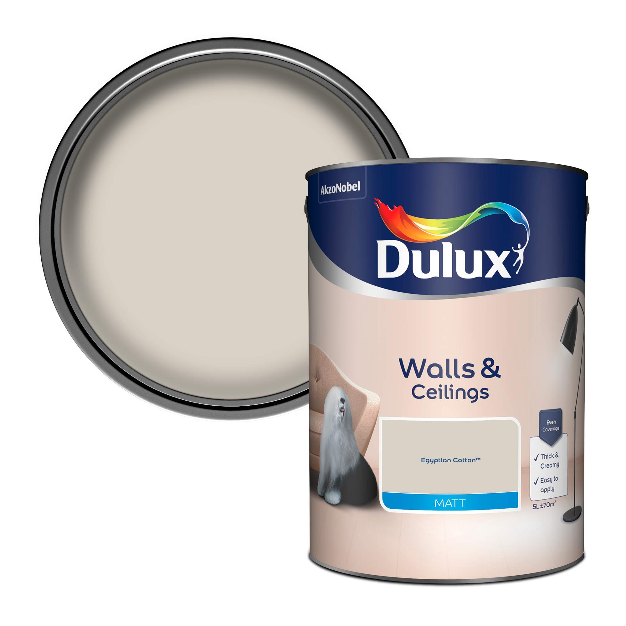 Dulux Cool Neutral Matt Egyptian Cotton, 5L