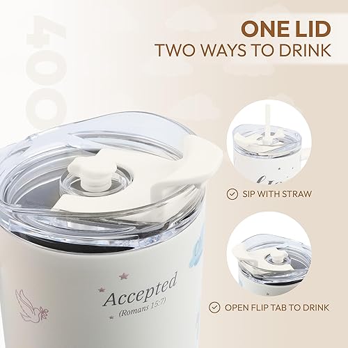 Miniatura 4 de Tamarac Regalos cristianos para mujeres, vaso de inspiración de 40 onzas con asa y tapa con pajilla, taza de café de viaje de acero inoxidable con