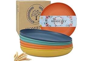 Homienly Unbreakable Wheat Straw Plates: Safe, Eco-Friendly