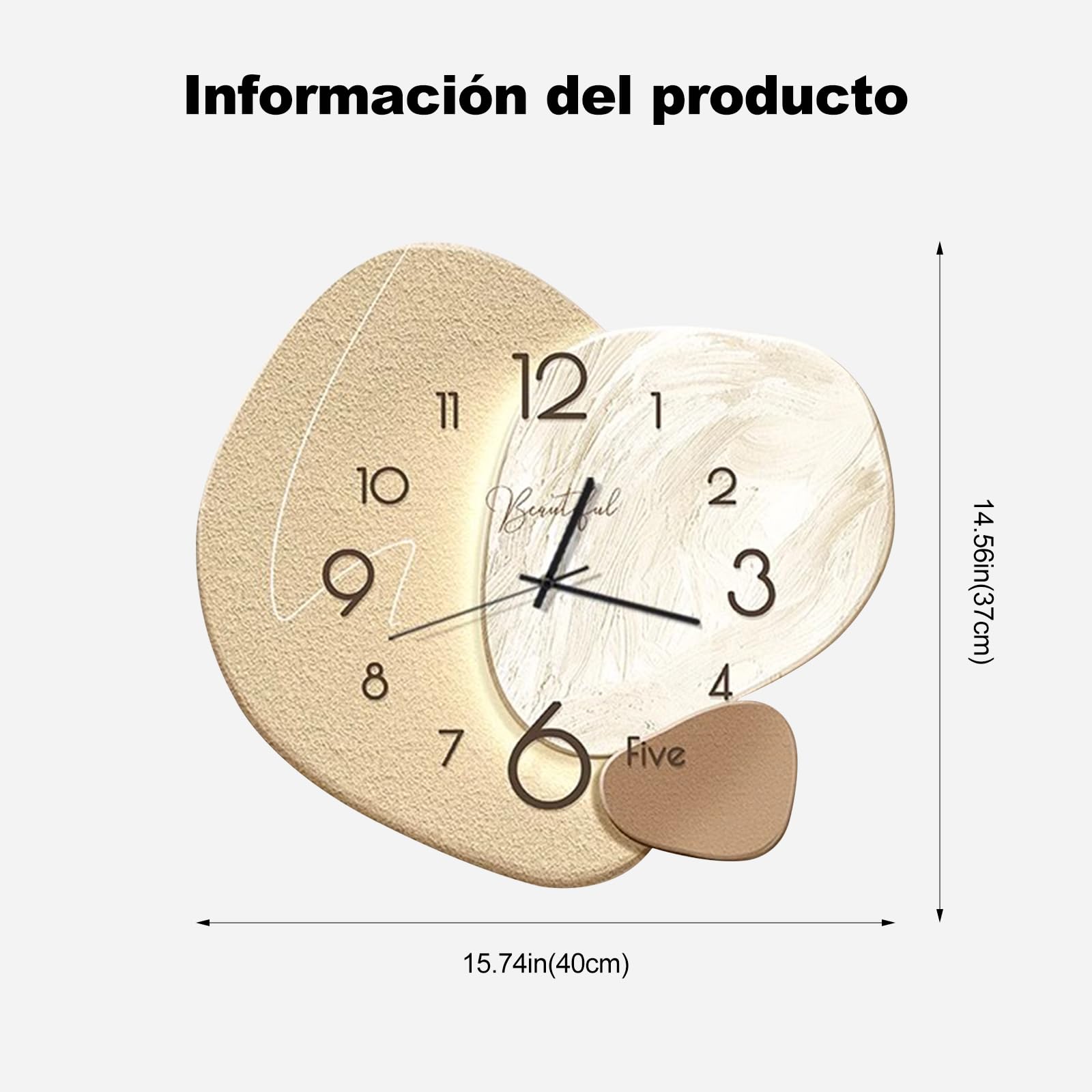 Ergocar Reloj De Pared, Silencioso Creativo, Moderno Porcelana Cristalina Estilo Nórdico, Decoración Batería para Escuela, Sala Estar, Cocina, Oficina