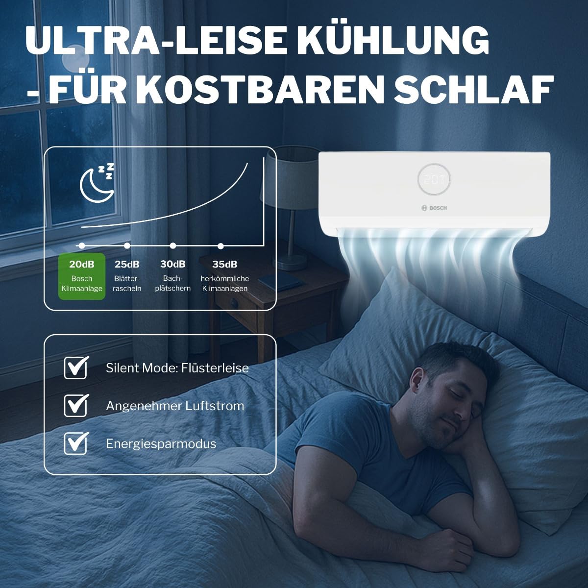 Bosch Aire acondicionado de pared | CL3000iU W 26 E | 2,6 kW