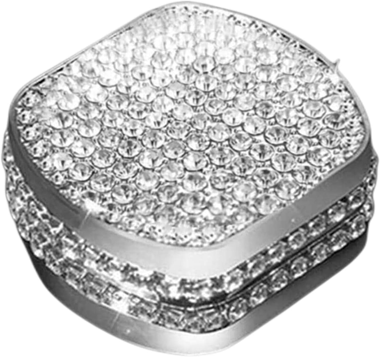 Compatible with Volvo XC60 S60 S90 XC90 Bling Accessories Ignition Start Button Rhinestone Decals Cover for Women (Silver)