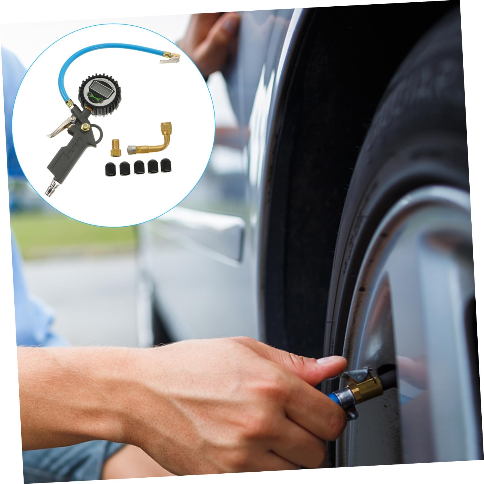GALPADA Jauge de Pression pour Pneus de Voiture Outil de Test de Pression Air Manomètre Portable