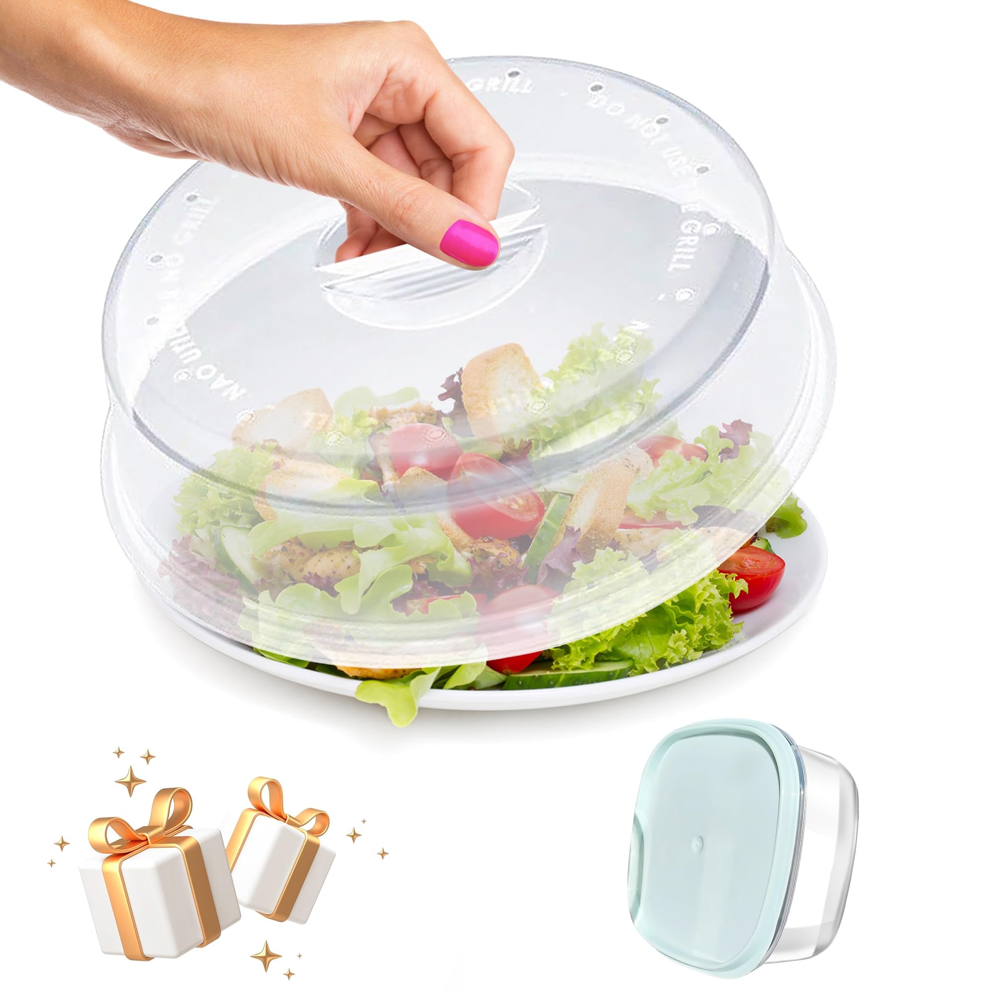 ISpchen Couvercle Pour Micro-Ondes, Cloche Micro-Ondes, Anti-éclaboussures Micro-Onde Plaque Avec Orifices De Ventilation Et Poignée, Couverture De