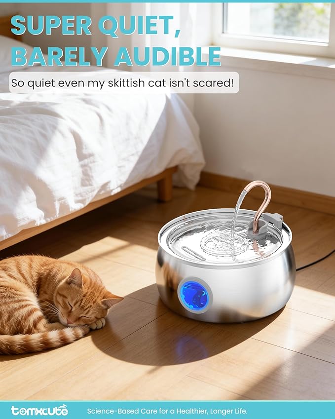 Fuente de Agua para Gatos Tomxcute 4L, Acero Inoxidable, Cuello de Cisne miniatura 2