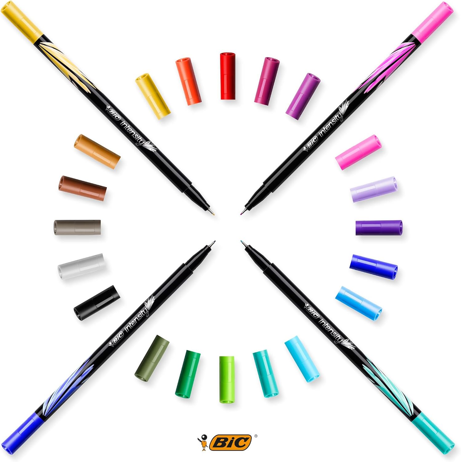 BIC Intensity Fineliner Pens Pack of 12 Purple Fine Tip Pens Ideal for Office, Home Office or School : Office Products