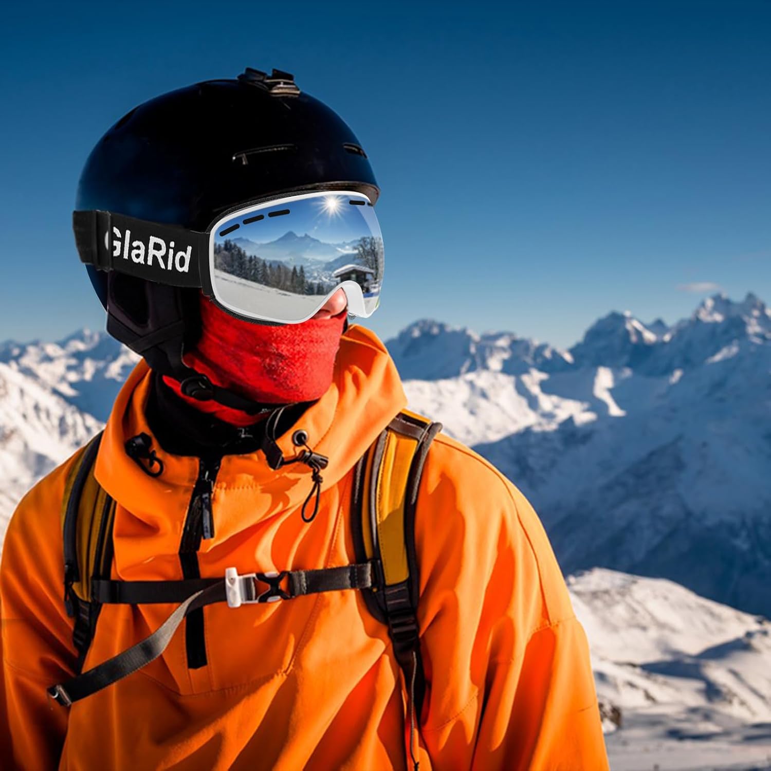 Ski Goggles for Men Women Adult Youth, OTG Frameless 100% Anti Fog & UV Protection with Organizer
