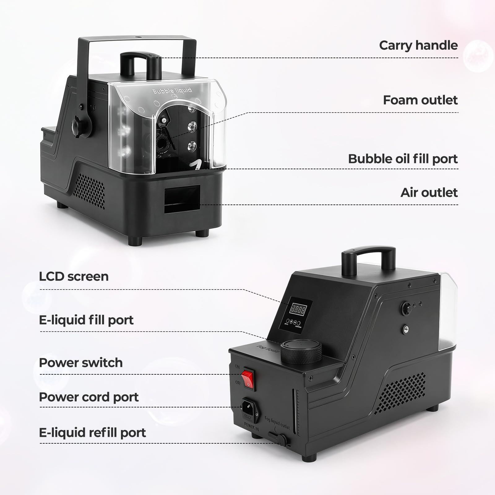 Nebelblasenmaschine Rauchmaschine 400W für Halloween Weihnachten Partys | Nebelmaschine RGB Bühnenbeleuchtung, 3 Modi und Fernbedienung für Bars Hochzeiten Außenbereich