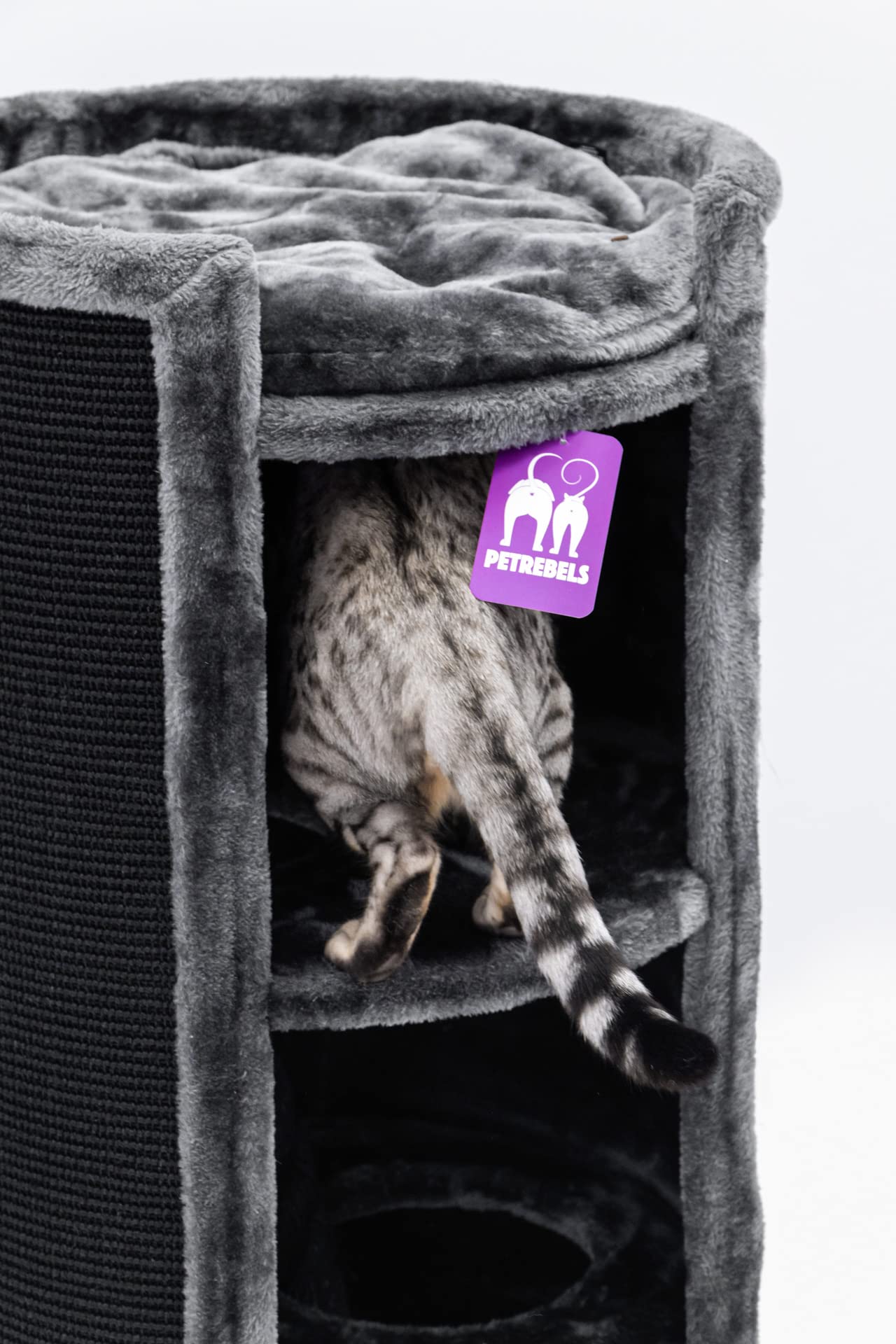 Petrebels Tiragraffi XL di alta qualità, Superdome, altezza 100 cm, diametro 50 cm, design per gatti grandi, extra largo per la massima stabilità, colore nero