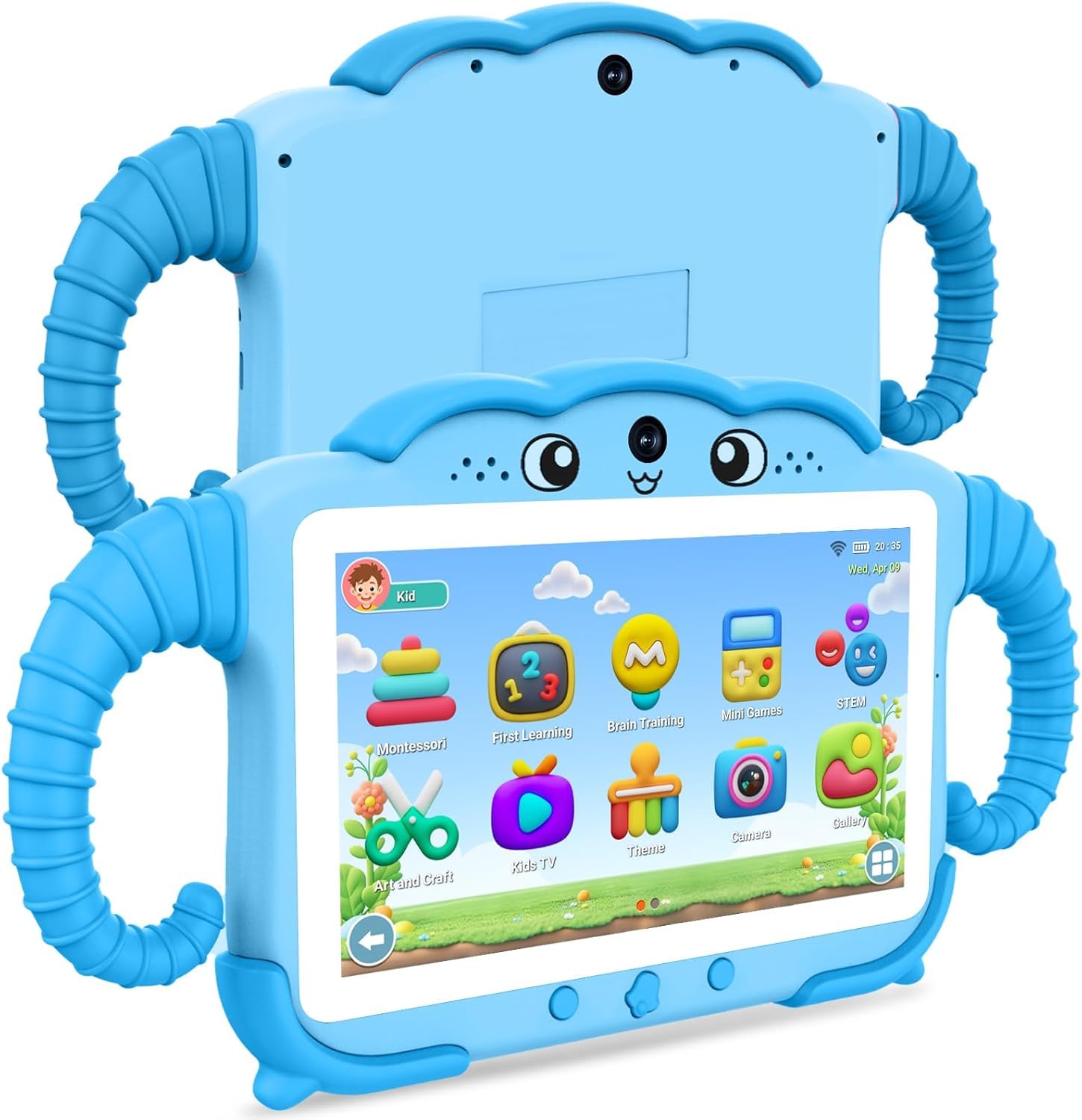 Tablette pour Enfant 7 Pouces Android Tablette Enfants avec WiFi Bluetooth ContrôLe Parental Logiciel Enfant Pré-Installé Quad Core 32Go ROM Tablette Tactile Educative Youtube Google Play (Bleu)