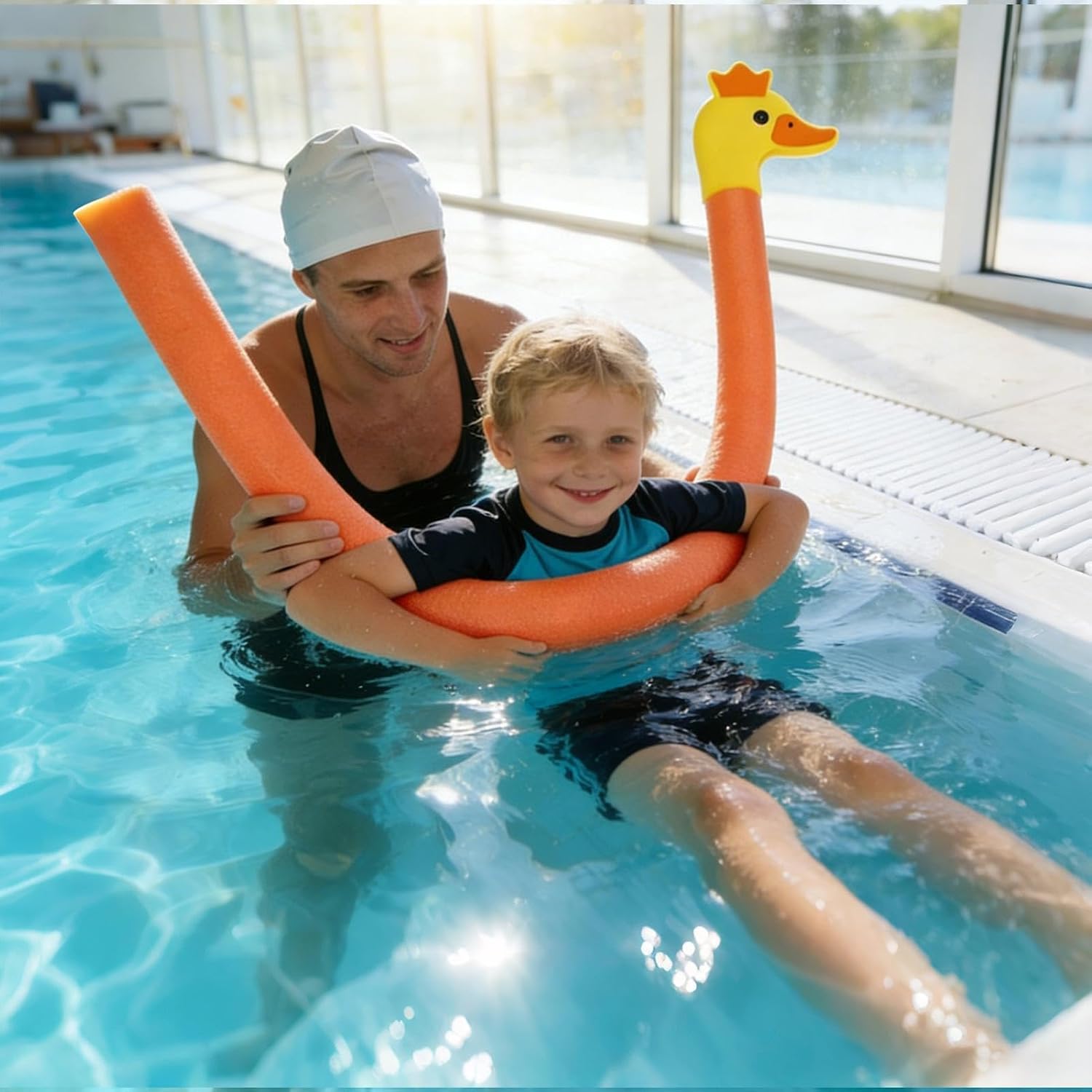 Pool Noodles, 65 Inch Noodles for Swimming Pools, Animal Head Design Floating Exercise Device,Lake Floats, for Outdoor River Lake Beach Party Vacation Holiday Weekend Gathering