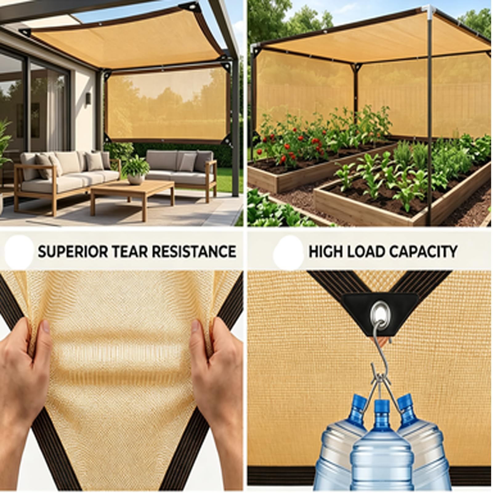 Malla Sombreadora Exterior, Malla De Sombreo,Red Sombra con Ojales | Lona de Malla,Toldo de Sombra Resistente Viento,Transpirable Permeable al Agua,para Balcón Pérgola Jardín Invernadero