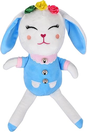 Dazmers Juguete de peluche para bebé, conejo suave de 12 x 8 x 2 pulgadas, peluche de conejo de Pascua para niñas, muñeca de conejo, regalo ideal