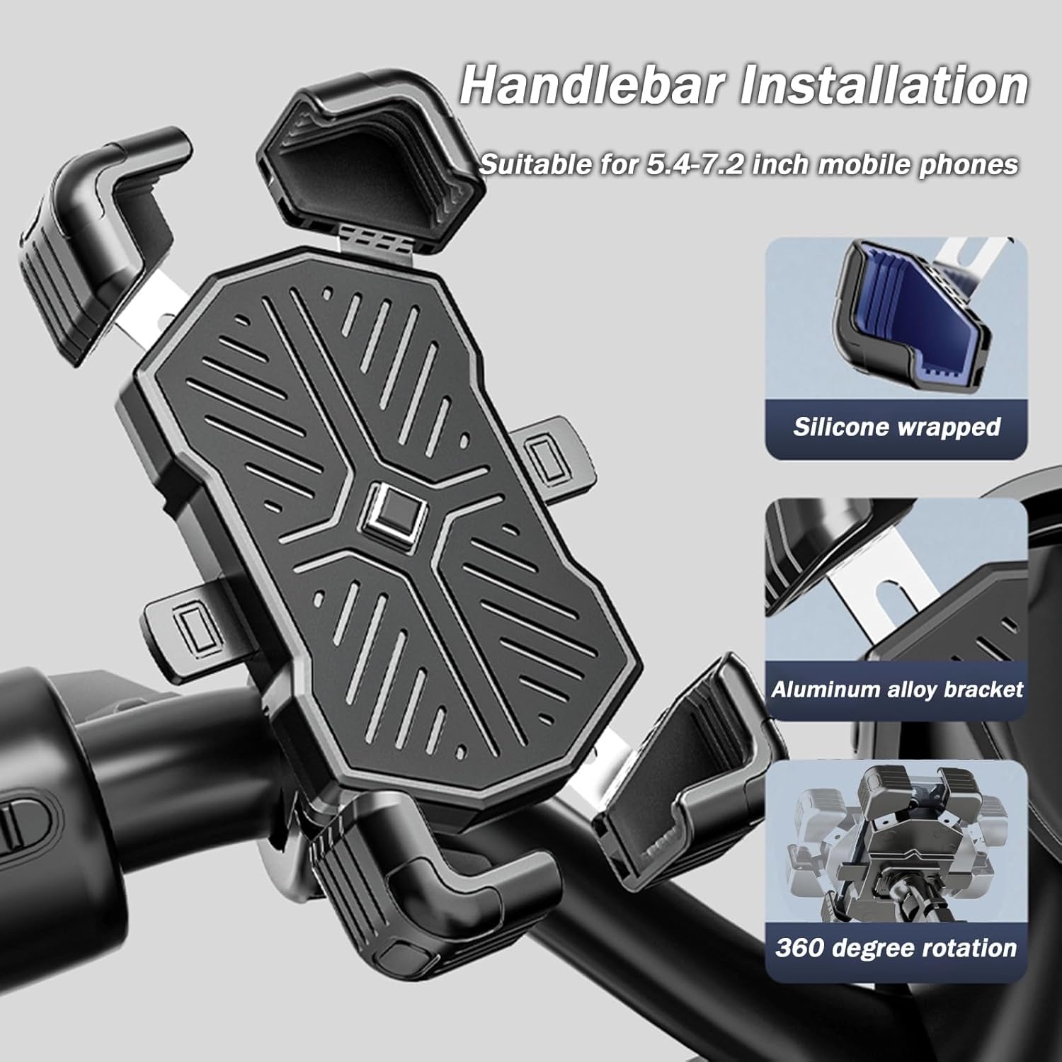 Motocyklowy uchwyt na telefon rowerowy do Piaggio XEvo 400 2008-2011, uchwyt na telefon, bezpieczny obrót o 360°, do lusterka motocyklowego, kierownicy
